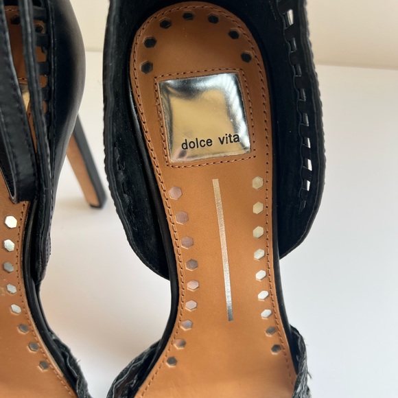 Dolce Vita Kalila O’Dorsay Jute Black Ankle Strap Pumps - Picture 7 of 10